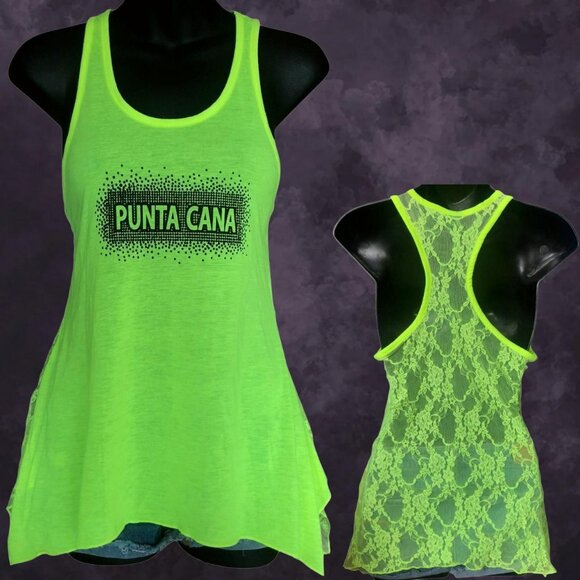 Punta Cana Lace Asymmetrical Tank - Picture 1 of 7